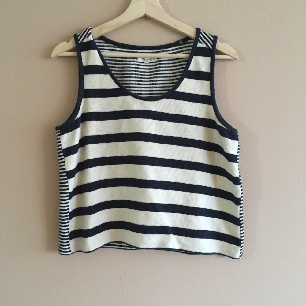 Madewell striped short tank sweater!